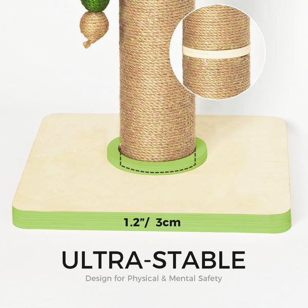 TINYBEAST Wooden Cat Scratching Post, Sturdy 35'' Tall Natural Sisal Cat Scratcher with Thick Solid Wood Base for Adult Cats Indoor, Jumbo Durable Stable Cat Scratcher Tower2