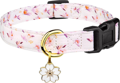 Cotton Dog Collar White and Pink Love Heart with Pendant Cute Dog Collar S | Handmade Distinctive Patterns Skin-Friendly and Breathable Girl Boy Dogs Collars21