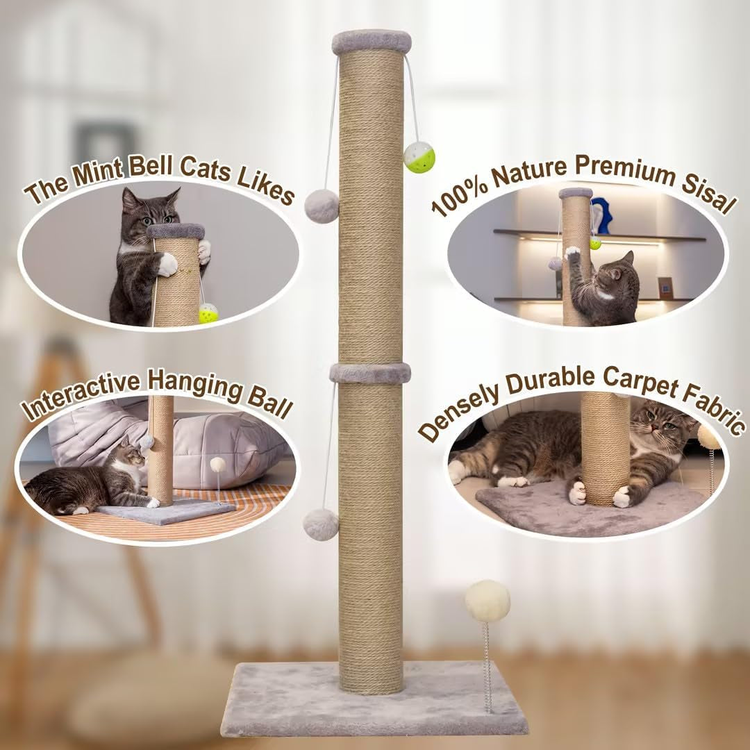 tall-cat-scratching-post-36-inch-large-cat-scratch-post-for-indoor-cats-with-durable-natural-sisal-rope-scratcher-post-tree-kitten-interactive-toy-gray