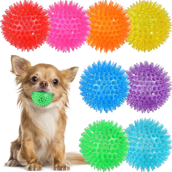 VITEVER 3.5” Squeaky Dog Toy Balls (6 Colors) Puppy Chew Toys for Teething, BPA Free Non-Toxic, Spikey Dog Balls for Medium, Large & Small Dogs, Durable Toys for Aggressive Chewers8