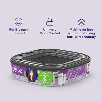 Litter Genie Refill Bags | Standard 4-Pack, 56 Total Ft | up to 8 Months of Supply | Ultimate Odor Control Cat Litter Bags3