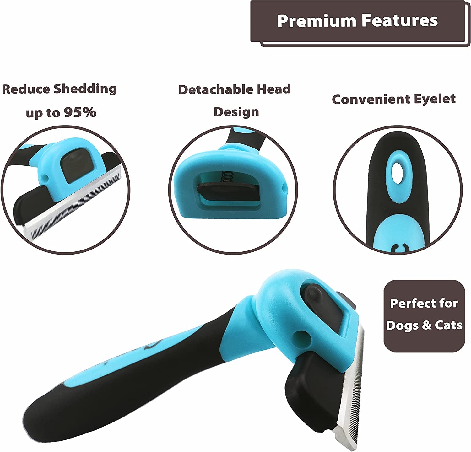 gonicc-pdt-1001-professional-pet-de-shedding-comb-tool-blue-effectively-reduces-shedding-by-up-to-95-ideal-for-short-medium-long-hair-ergonomic-non-slip-handles-durable-and-stable