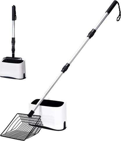 PETOCAT Cat Litter Scoop 43 Inch Metal Litter Scooper with Stainless Steel Long Handle, Upgraded Large Kitty Box Scooper Heavy Duty Deep Shovel for Fast Sifting, Dog Waste Scooops for outside Pet Poop11