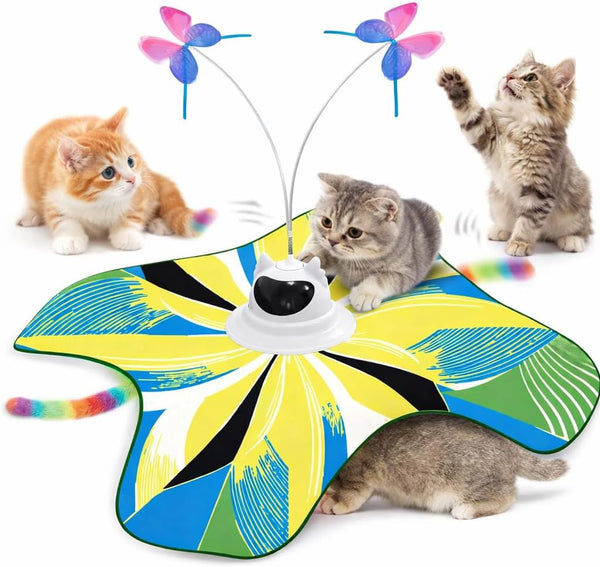 Interactive Cat Toy for Indoor Cats, Rechargeable 3-In-1 Hide & Seek Toy | Touch Activated, Spinning Butterfly, Plush Tail, Ultra Quiet, Rechargeable, Non Slip Base, Self Play for Adult Cats & Kittens9