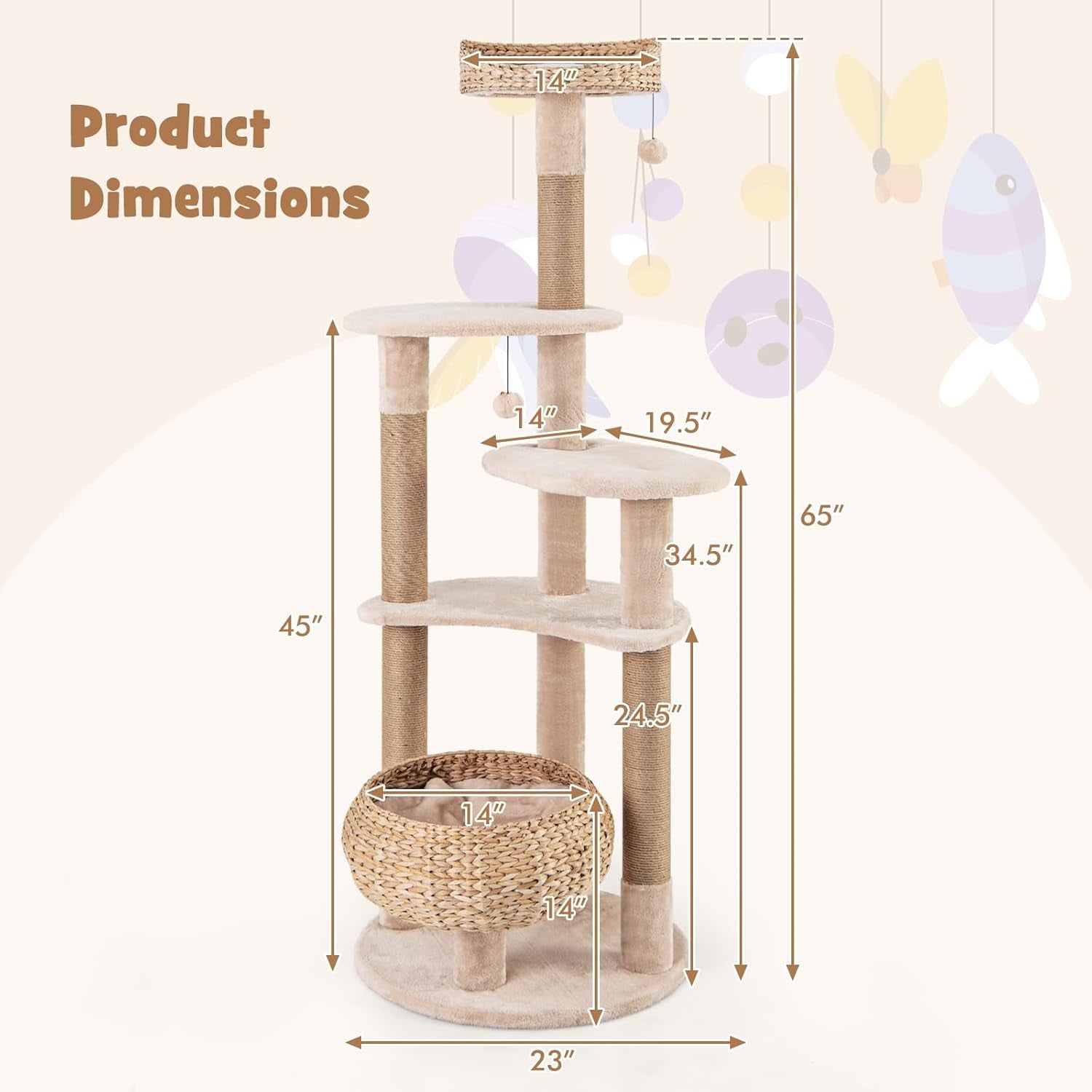 petsite-65-inch-cattail-cat-tree-tower-multi-level-cat-tower-with-natural-jute-scratching-posts-cat-bed-top-perch-dangling-balls-and-jumping-platforms-modern-tall-cat-tree-for-indoor-cats
