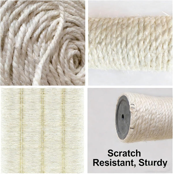 4 PCS M8 Cat Scratching Post Replacement,15.7Inch Sisal Pole Cat Tree Replacement Post with Screws,Diy Scratcher Scratching Post Replacement, Pad, Crafts Gardening Hammock Home Decorating6