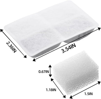 Furrybaby Pet Water Fountain Carbon Filters, Replacement Filters, 6 Pack | Eco Activated Carbon Filters Hair, Residues & Odors, Softens Drinking Water. Only Fits Furrybaby Square White Fountain3