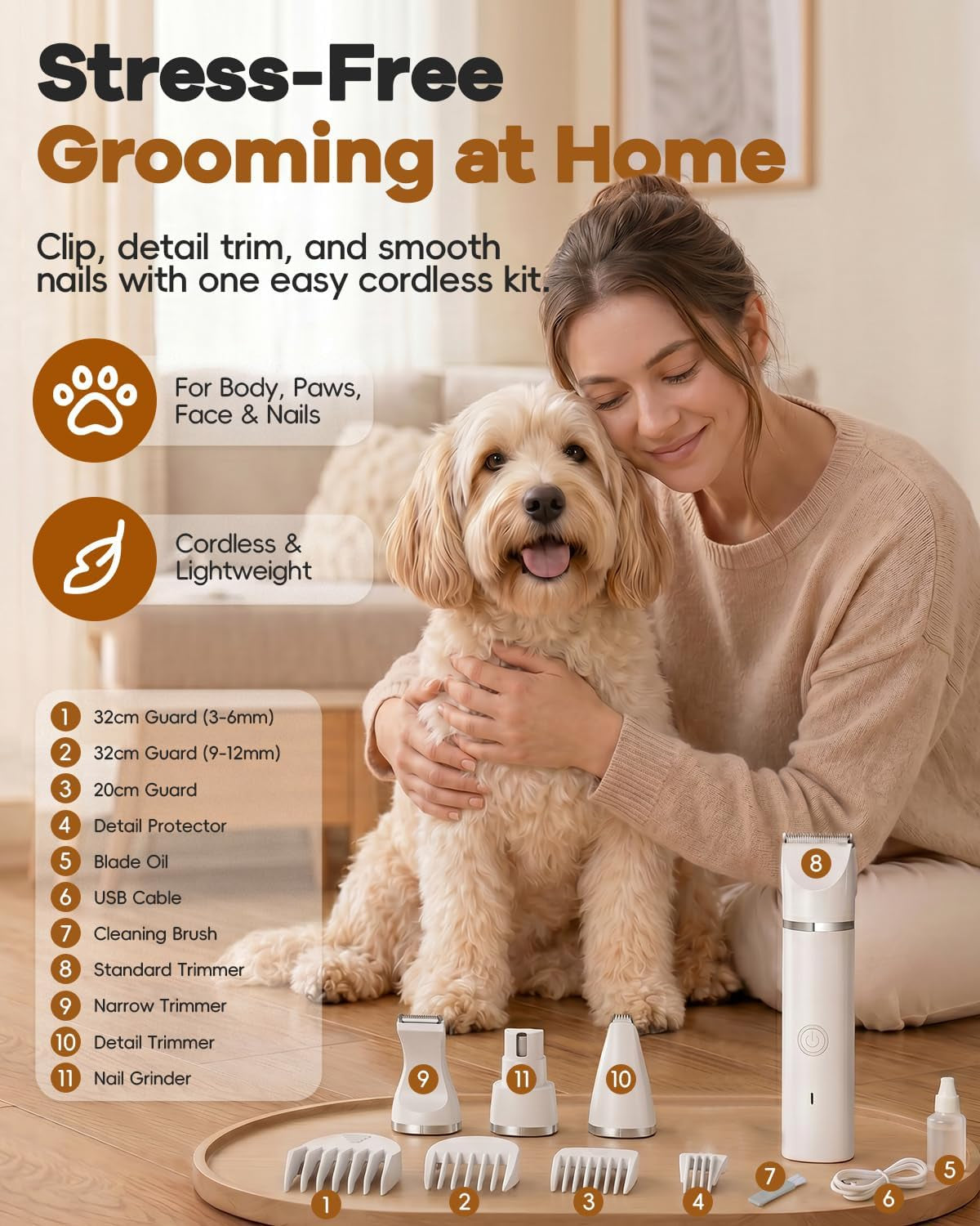 veeconn-dog-clippers-grooming-kit-hair-clipper-low-noise-paw-trimmer-rechargeable-cordless-quiet-nail-grinder-shaver-for-cats-and-other-pets