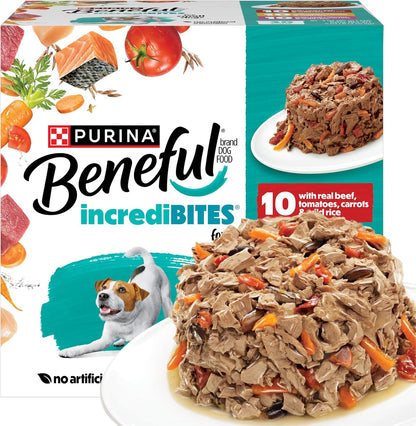 Beneful Purina Small Breed Wet Dog Food Variety Pack, Incredibites with Real Beef, Chicken and Salmon - (Pack of 30) 3 Oz. Cans1