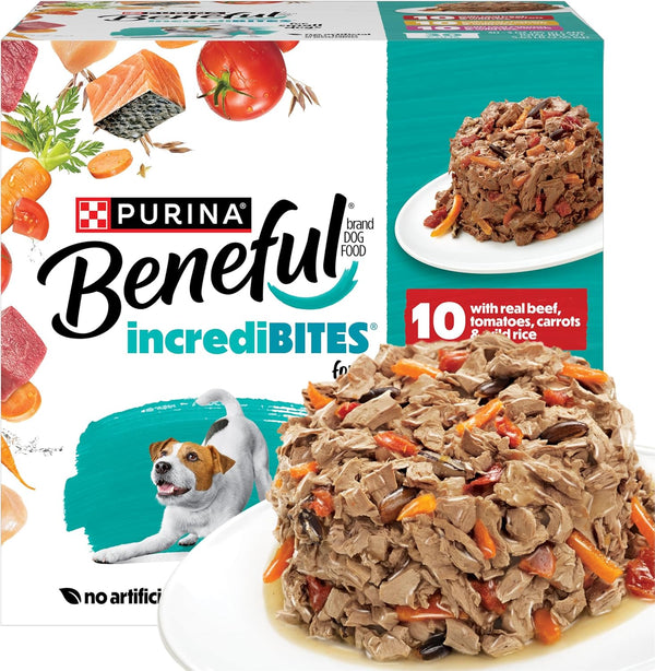 Beneful Purina Small Breed Wet Dog Food Variety Pack, Incredibites with Real Beef, Chicken and Salmon - (Pack of 30) 3 Oz. Cans1