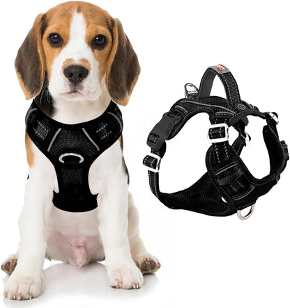 BARKBAY Dog Harness No Pull with ID Tag Pocket - Heavy Duty, Reflective, Easy Control for Large Dogs(Blue,L)12