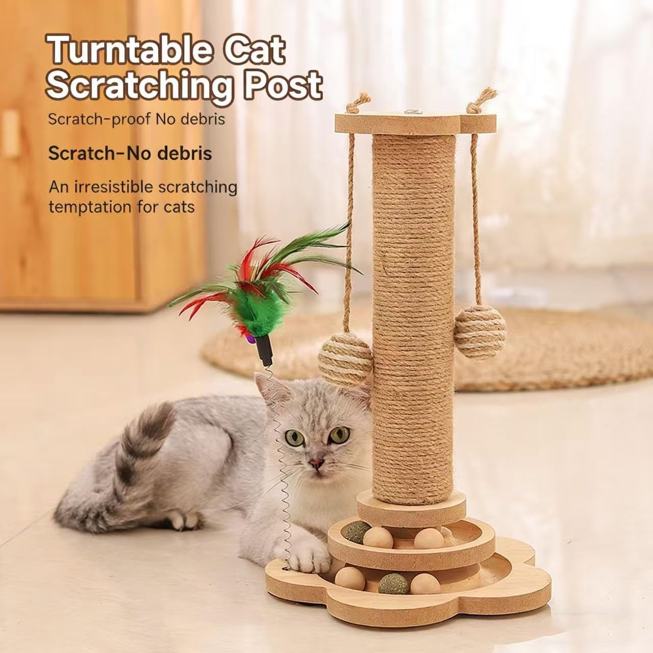 cat-scratching-post-cat-scratchers-for-indoor-cats-natural-sisal-scratcher-with-2-level-trackball-2-hanging-balls-sturdy-cat-scratching-post-4-in-1-interactive-kitten-toy-for-indoor-cats