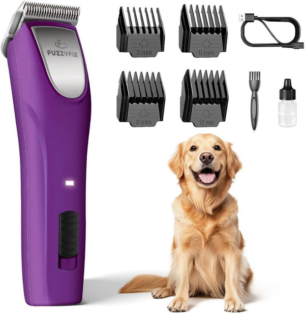 Professional Dog Clippers for Grooming Thick Curly Matted Coats | Detachable A5 Blade & Metal Guide Combs Kit for Horse Animal Breeds Low Noise Cordless Pet Hair Trimmer with 2 Speed Bluewave9