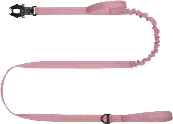 ICEFANG Tactical Dog Leash with Quick-Release Metal Clasp,Bungee-Dog Lead | with 2 Control Handles,Hands Free D-Ring ,Reflective ,4Ft Length for Medium Large Dogs, Brown11
