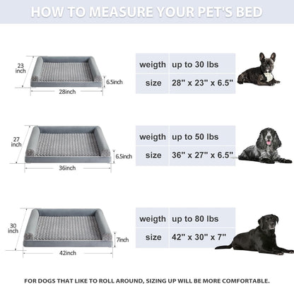 BFPETHOME Orthopedic Washable Dog Beds Large Sized Senior Dog for Comfy Sleeping with Removable Cover, Waterproof Big Soft Pet Couch Bed for Dogs Relax6