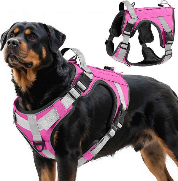 Vavopaw Dog Seat Belt Vest Harness for Car,2 in 1 Seatbelt Buckle | Soft Breathable Mesh,Adjustable Buckle,Nylon,Heavy Duty Pet Safety Seat Belts for Small Medium Large Pets,Black,L47