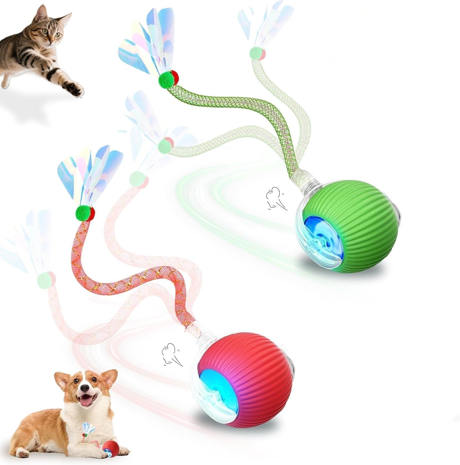 2-pack-usb-rechargeable-smart-cat-toy-ball-360-rotation-automatic-moving-chase-toy-obstacle-avoidance-interactive-play-with-4-spiral-springs-enrichment-toys-for-indoor-cats-puppies-small-dogs