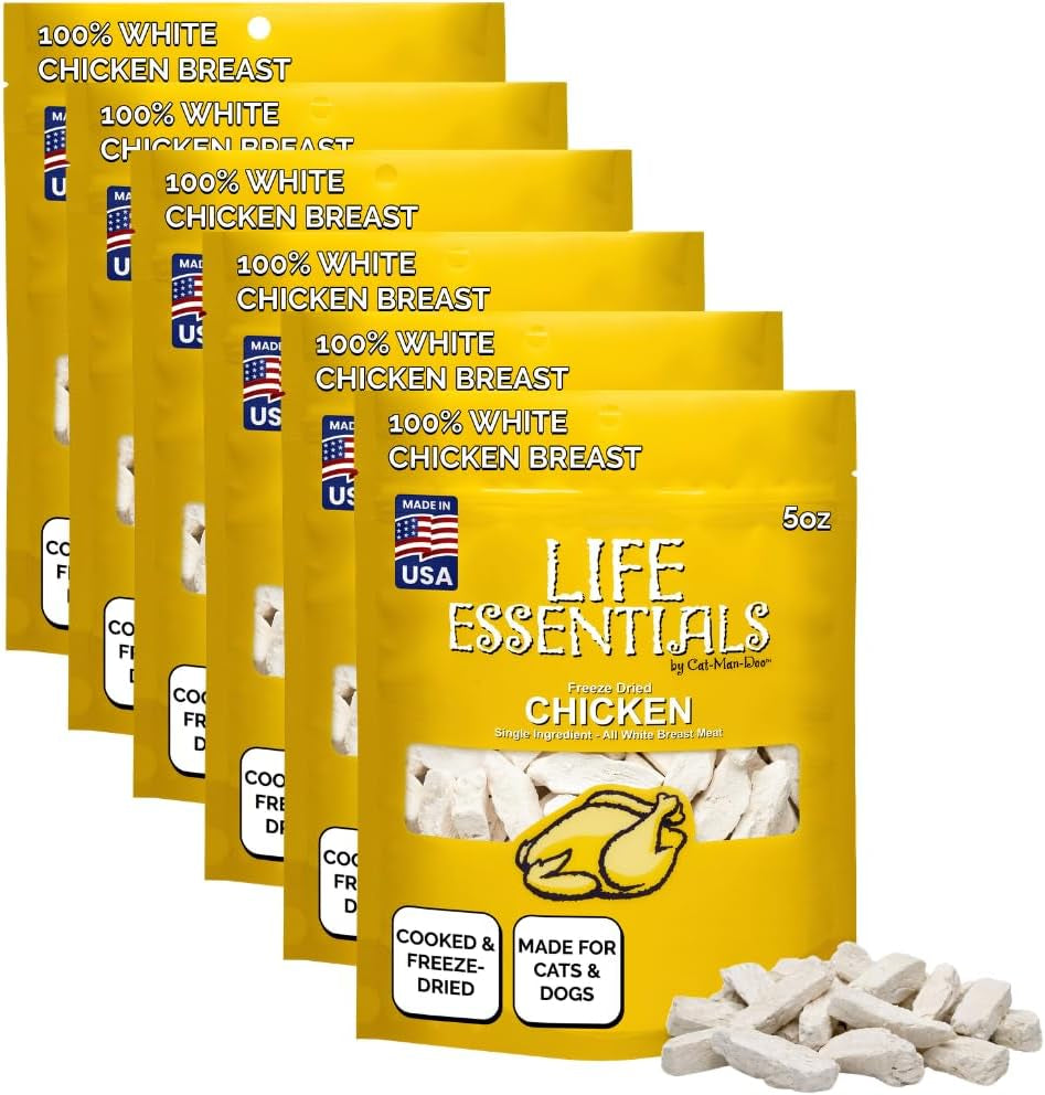 life-essentials-by-cat-man-doo-chicken-5oz-bag-freeze-dried-chicken-cat-dog-treats-healthy-single-ingredient-training-treats-high-protein