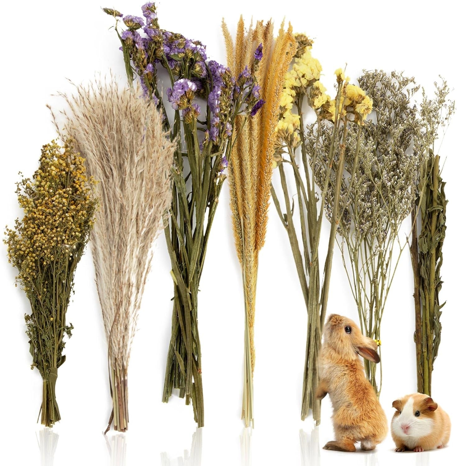 sukh-47-pcs-hamster-sprays-natural-dried-flower-and-herb-forage-mix-sprays-for-hamster-cage-accessories-habitat-decor-enrichment-for-syrian-dwarf-hamsters-gerbils-guinea-pigs-small-pets