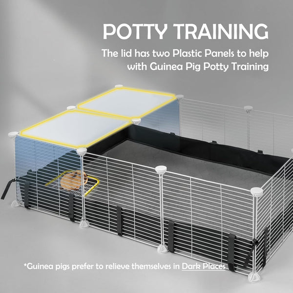 MEEXPAWS Guinea Pig Cages Small Animal Playpen Large 42" L X 28" W X 28" H | with Waterproof PVC Liner & Washable Pee Pad &Storage Space, C&C Cage for Guinea Pigs Indoor Pet Enclosure Wire Yard Playpen5