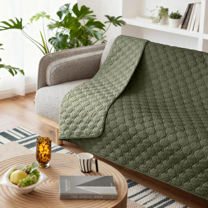 Gogobunny 100% Double Sided Waterproof Dog Blanket Soft Pet Bed Cover Reversible Protect Furniture Couch Sofa Car for Puppy Large Dog Cat (Dark Olive/Light Olive, 52X82 Inch (Pack of 1))6