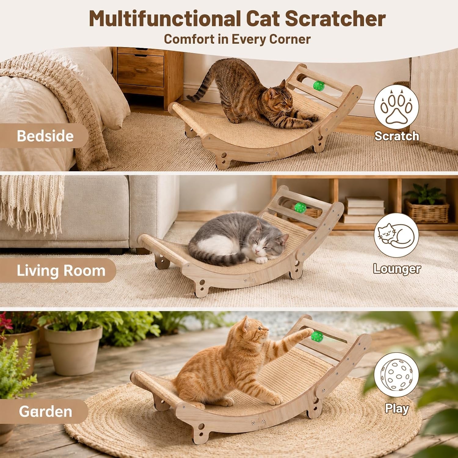 31-5-sisal-cat-scratcher-bed-with-bell-balls-wooden-cat-furniturexxl-cat-scratching-post-for-indoor-cats-hammock-natural-sisal-cat-scratch-anti-slip-and-stable-without-shaking-easy-to-install
