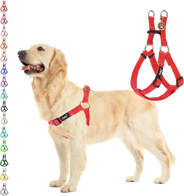 PUPTECK No Pull Dog Harness Soft Adjustable Basic Nylon Step in Puppy Vest Outdoor Walking with ID Tag66
