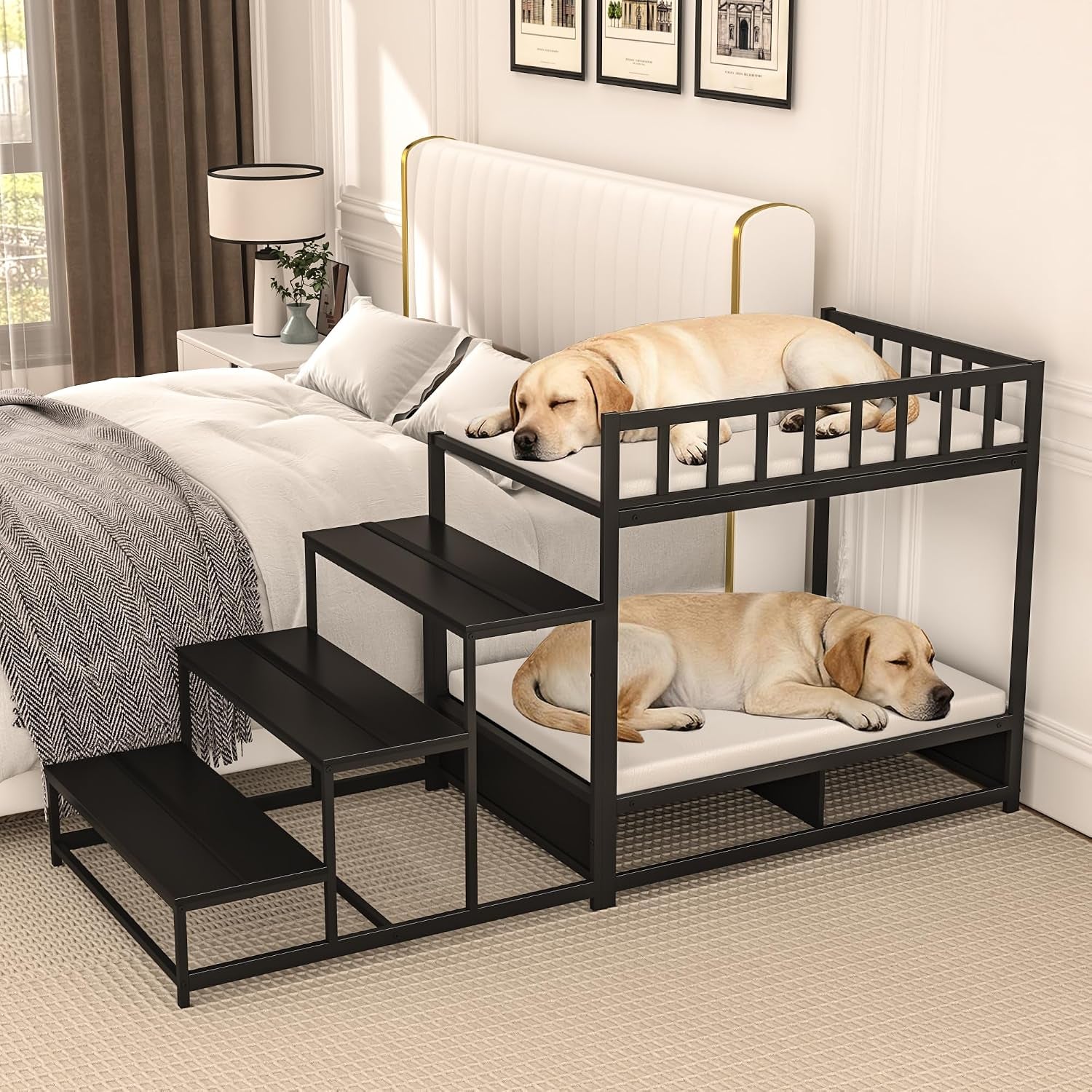 gdlf-dog-bunk-beds-for-large-dogs-dog-bedside-bed-with-stairs-storage-space-saving-indoor-pet-furniture
