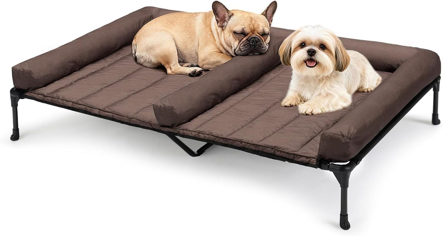veehoo-elevated-dog-bed-for-2-dogs-cooling-raised-dog-bed-with-bolster-mat-outdoor-double-dog-bed-with-removable-waterproof-cushion-breathable-mesh-non-slip-feet-for-outdoor-indoor-49-brown