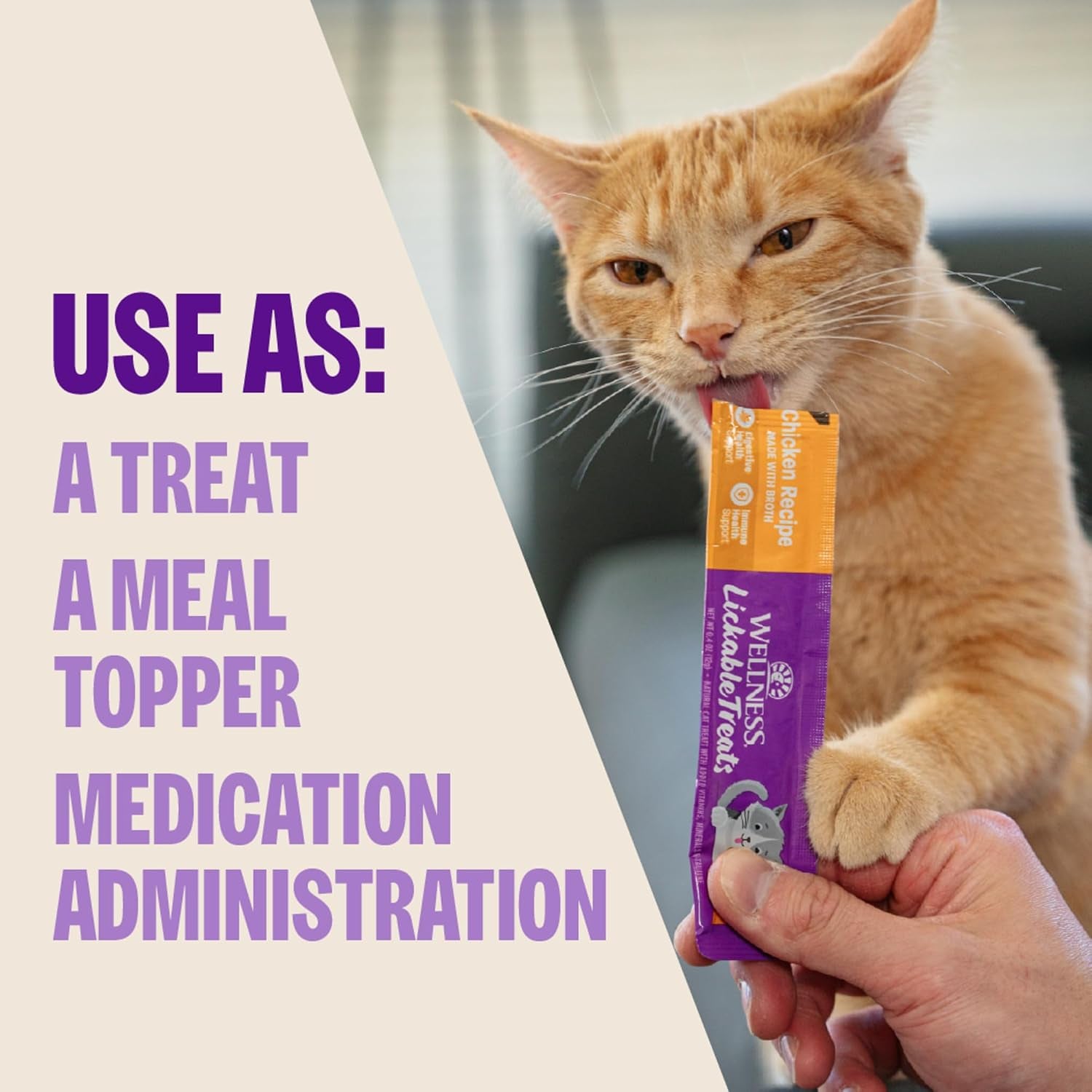 wellness-lickable-soft-puree-cat-treats-all-lifestages-kitten-to-senior-natural-grain-free-chicken-flavor-0-4-oz-pack-of-6-tubes