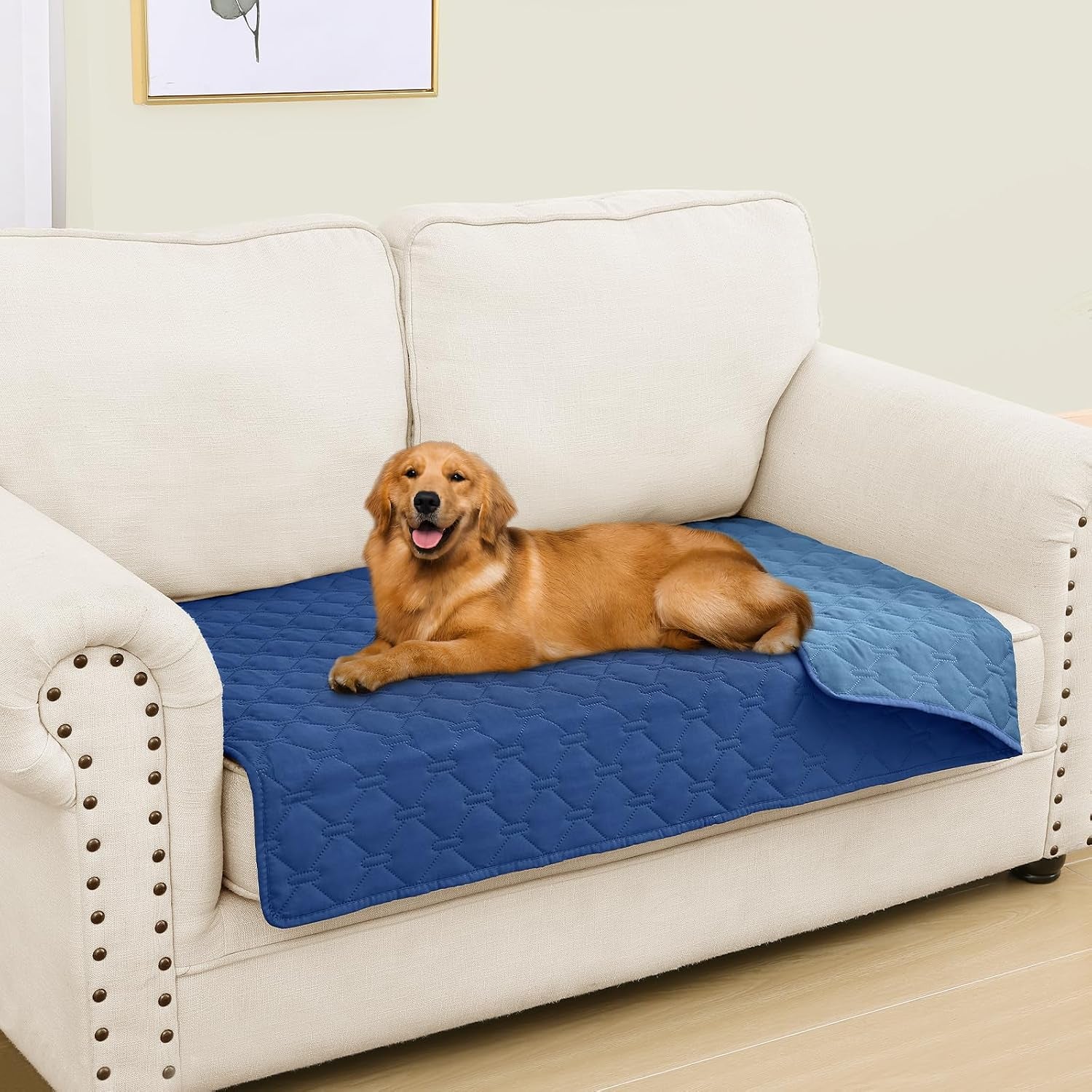 smiry-waterproof-dog-bed-cover-reversible-pet-blanket-for-sofa-couch-soft-washable-dog-blanket-leakproof-couch-cover-for-dogs-cats-furniture-protection-52x82-grey-dark-grey