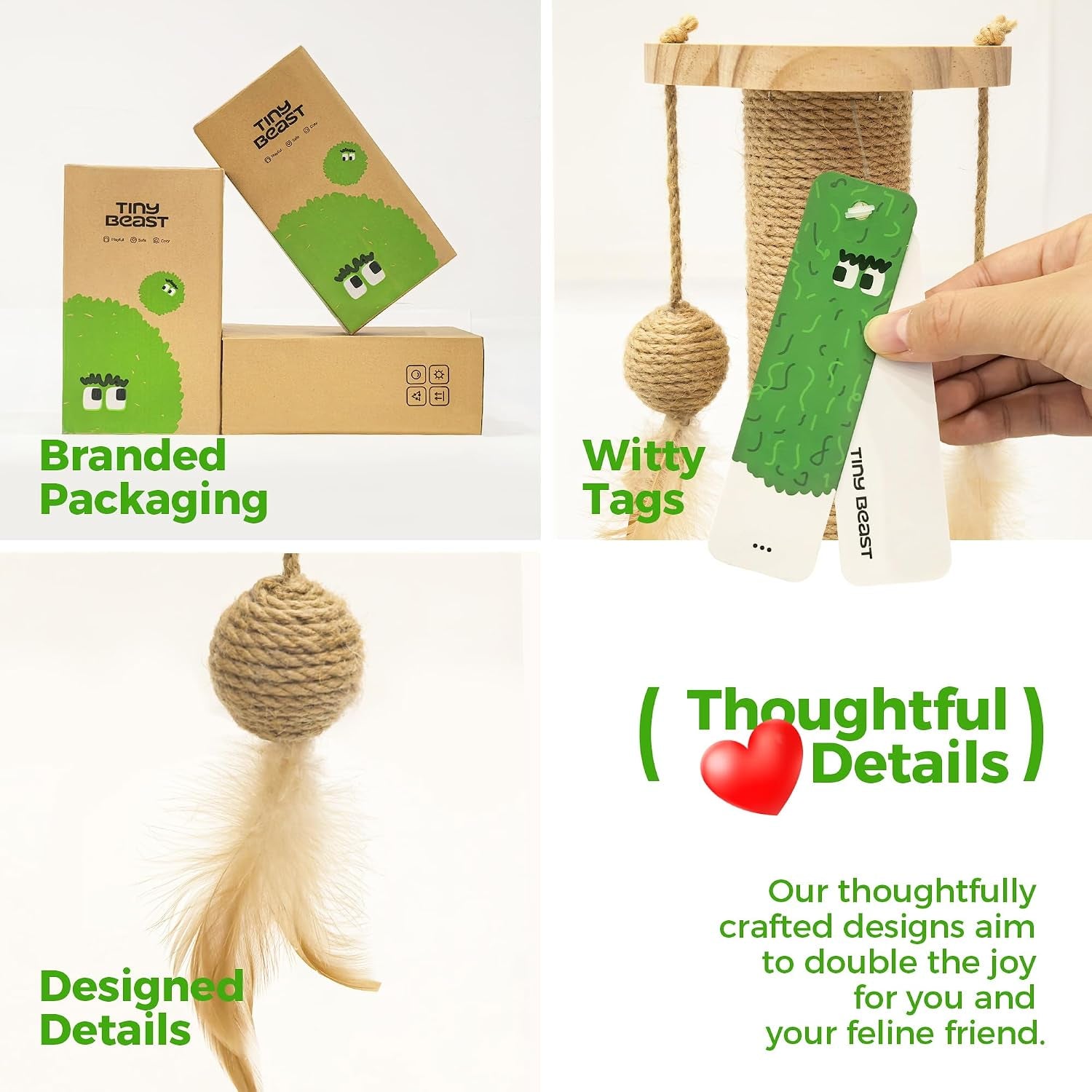 tinybeast-wooden-cat-scratching-post-fot-kittens-4-in-1-cat-scratcher-toy-with-cat-ball-tracks-18-tall-sisal-scratch-post-for-indoor-kittens-interactive-feather-toy-and-2-sisal-hanging-balls