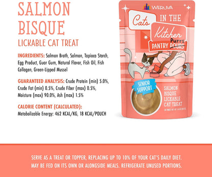 Weruva Cats in the Kitchen Pantry Pours, Salmon Bisque with Senior Support, 1.4Oz Pouch, Pack of 125