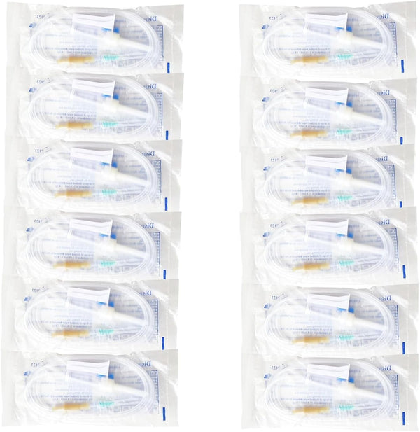 12 Pack Fluid Transfer Extension Tubing for Pets and Laboratory Care, 67 Inch Transparent PVC Lines with Precision Roller Clamp, Universal Luer Lock Connectors and 18 GA Fitting Components4