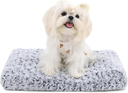 KSIIA Washable Dog Bed Deluxe Plush Dog Crate Beds Comfy Kennel Pad Anti-Slip Pet Sleeping Mat for Large, Jumbo, Medium, Small Dogs Breeds, 35" X 23", Gray12