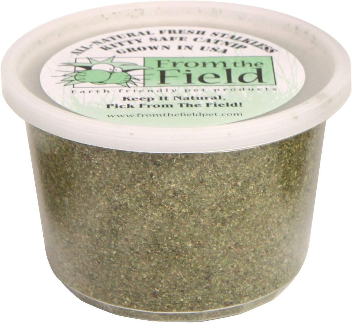 from-the-field-fine-ground-stalkless-catnip-premium-usa-grown-catnip-for-toys-playtime-fresh-potent-non-toxic-eco-friendly-safe-for-kittens-cats-resealable-6-oz-tub