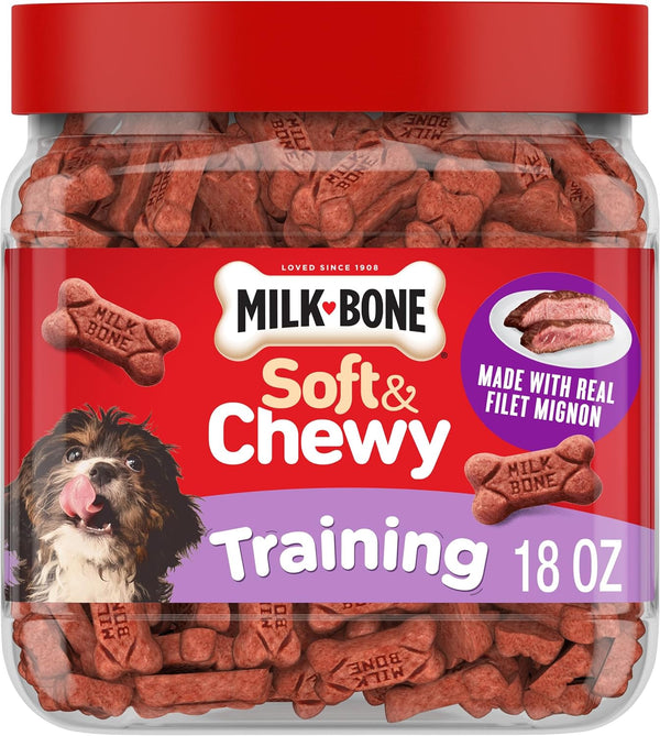 Milk-Bone Soft & Chewy Dog Treats, Made with Real Beef & Filet Mignon, 25 Ounce Canister19