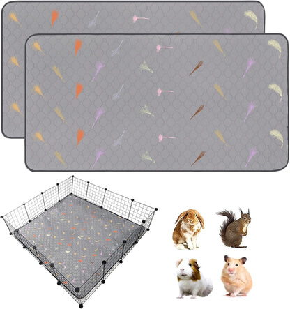 2Pcs Guinea Pig Cage Liners,Guinea Pig Fleece Cage Liners24''X48'' Super Absorbent Washable Pee Pads Reusable for Rabbit Hamster Chinchilla17