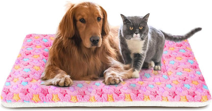 Mora Pets Cat Bed Dog Crate Pad Ultra Soft Pet Bed with Cute Star Print Washable Crate Mat for Small Dogs and Indoor Cats Reversible Fleece Dog Kennel Pad Cat Carrier Mat 14 X 17.5 Inch Grey13