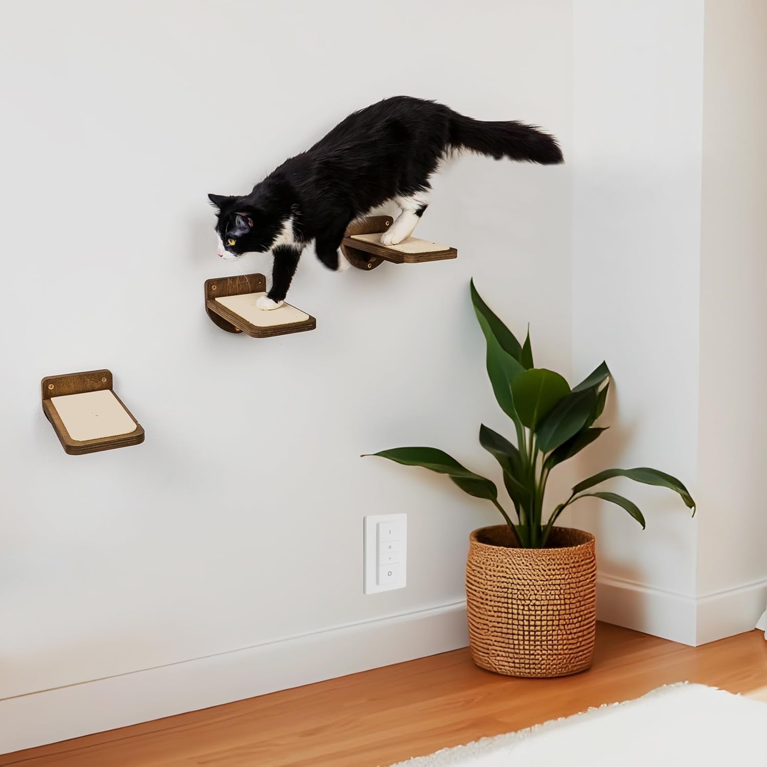 inicio-cat-wall-stairs-set-of-3-wall-steps-for-cats-to-climb-with-fixtures-8-7x4-7-floating-steps-for-climbing-or-playing-for-kittens-and-adult-cats-dark-brown