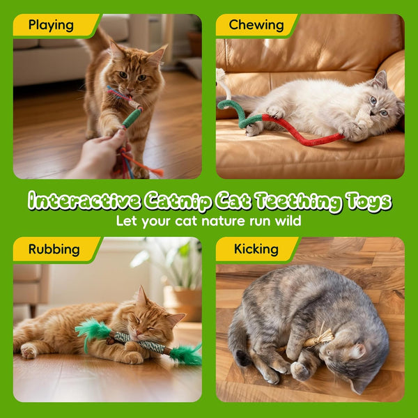 Silvervine Sticks for Cats & Cat Chew Rope Toys for Indoor Cats Dental Care Teeth Cleaning, Kitten & Cat Teething Toys for Health, Cat Chew Stick Suitable for All Breeds of Aggressive Chewers Cat4