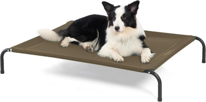 Bedsure Outdoor Elevated Cooling Dog Bed Large Sized Dog, 49In Grey | Portable Raised Camping Pet Cot Hammock,Breathable Teslin Mesh,Weather Resistant,For Large Pets up to 85 Lbs,Easy to Assemble12
