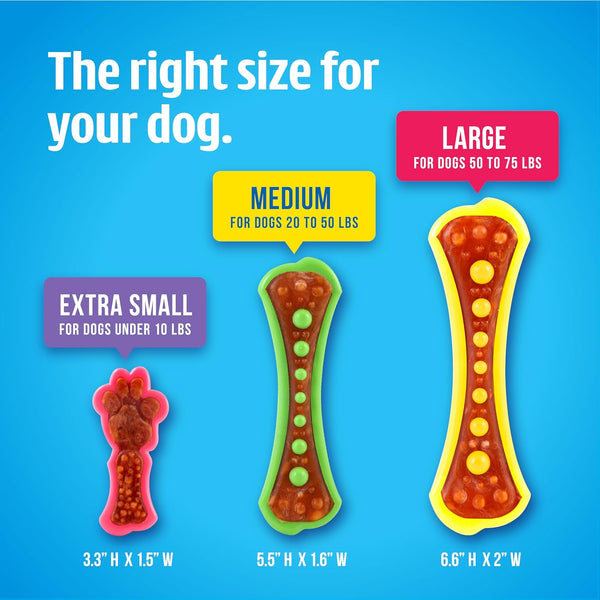 Hartz Chew 'N Clean Dental Duo Dog Treat & Chew Toy, Color Varies, Medium, 3 Pack4