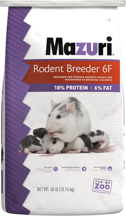 Mazuri Rodent Breeder 6F Diet | Rat Food and Mouse Food (40 LB)1