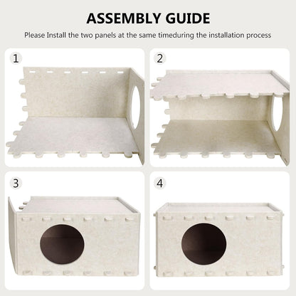 Cat House for Indoor Cats, Scratch Resistance Cat Cave Bed, Felt Peekaboo Cat Hideaway for Large & Multiple Cats up to 22Lbs, Cream8