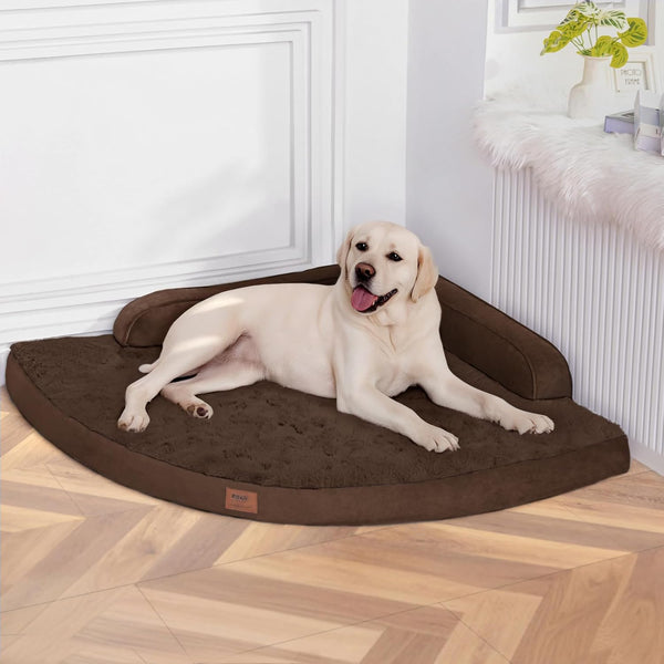MEKIY Orthopedic Waterproof Dog Bed with Sides for Extra Large Sizes Dogs | Egg Crate Foam, Waterproof Liner, Anti-Slip Bottom, Space-Saving, Perfect for Corners and Sofa Edges, 40 X 40 Inch23