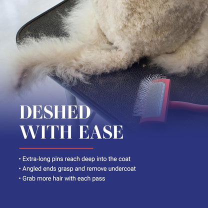 Chris Christensen Big G Dog Slicker Brush for Dogs (Goldendoodles, Labradoodles, Poodles), Groom like a Professional, Fluff Detangle Style, Saves Time Energy, Coral, Large6