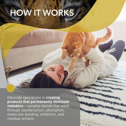 Odorcide Cat Attack Concentrate Odor Eliminator - Cat Urine Remover for Carpet & Upholstery - Litter Box Odor Eliminator - 16 Oz5