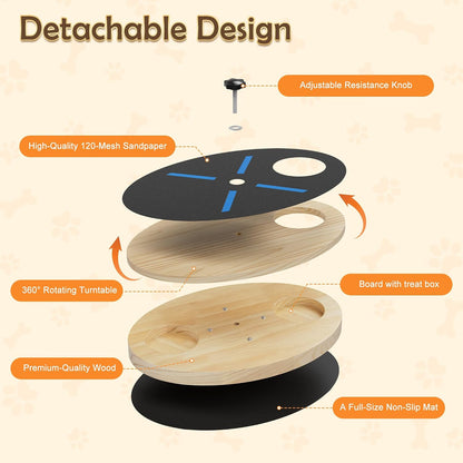 Adjustable Resistance Dog Nail Scratcher Board - with Treat Box | Non-Slip Detachable Paw Grinding Board, Stress-Free Interactive Grooming Toy for Small Medium Large Dogs4