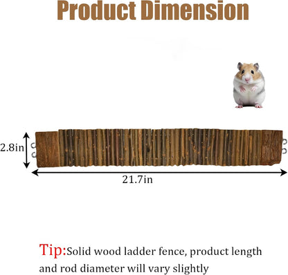 Hamiledyi Hamster Suspension Bridge 21.7 X 2.8 Inch Rat Long Bendy Bridge Wooden Climbing Ladder Cage Accessories for Syrian Hamster Gerbil Mouse Rat5
